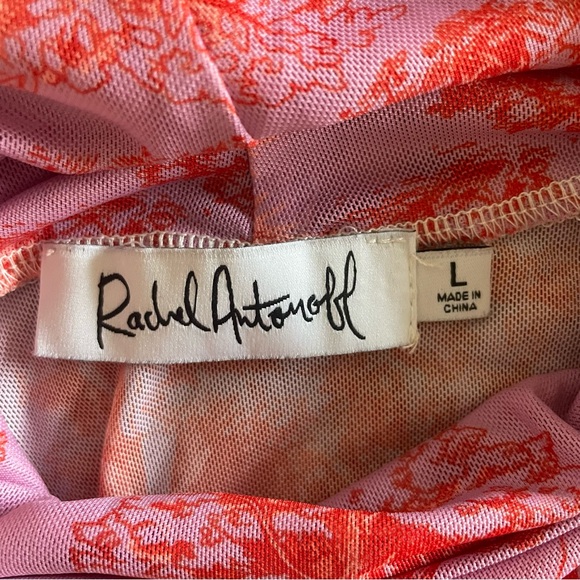 Rachel Antonoff Taffy Batter MANHUNT Lillian Pink/Red Mesh Knit Top Size Large - Picture 2 of 16